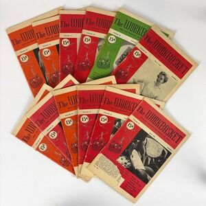 12 Vintage Workbasket Magazines Vol 21 Full Year 1955 1956 Crochet Knit Patterns